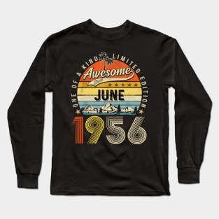 Awesome Since June 1956 Vintage 67th Birthday Long Sleeve T-Shirt